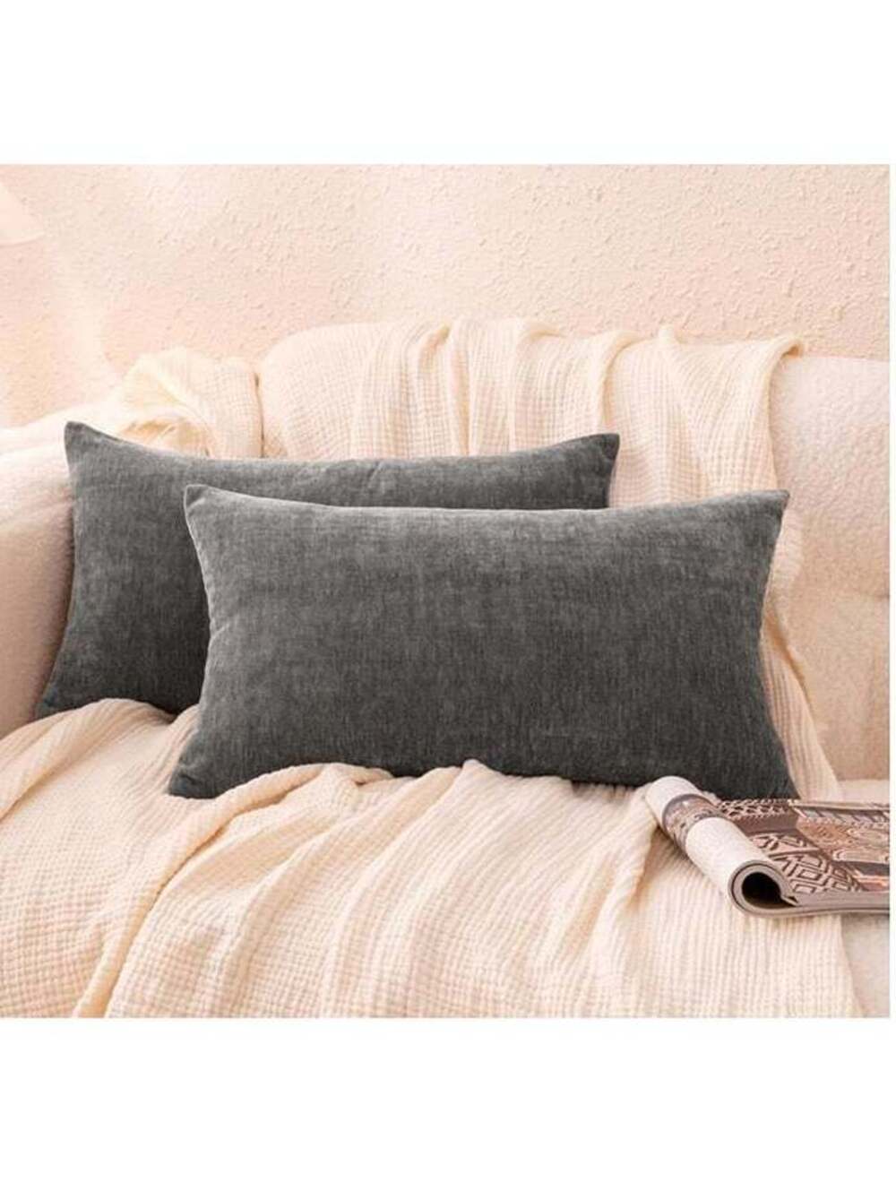 Chenille Throw Pillow Covers Set of 2